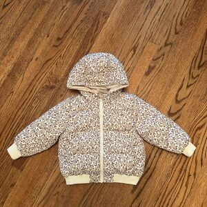 Rylee + Cru Harvest Floral Puffer Jacket, Size 2-3